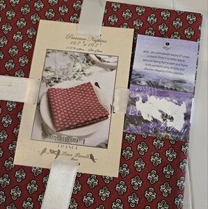 Stof France Laura Lancelle Provence Set of 4 Napkins Red & White